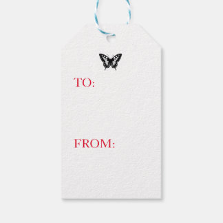 GIft Märkre JAPANESE BUTTERFLIES TWILIGHT BLUE Presentetikett