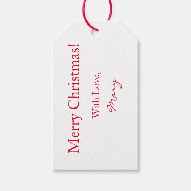 GIFT MÄRKRE JULGRAN MED ANPASSAT NAMN OCH TEXT PRESENTETIKETT (Framsidan)