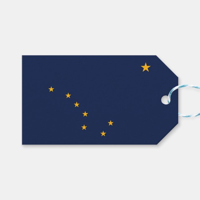 Gift Märkre med Flagga Alaska, USA Presentetikett (Framsidan (Horisontell))