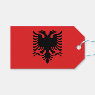 Gift-Märkre med Flagga Albanien Presentetikett