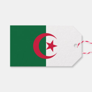 Gift-Märkre med Flagga Algeriet Presentetikett