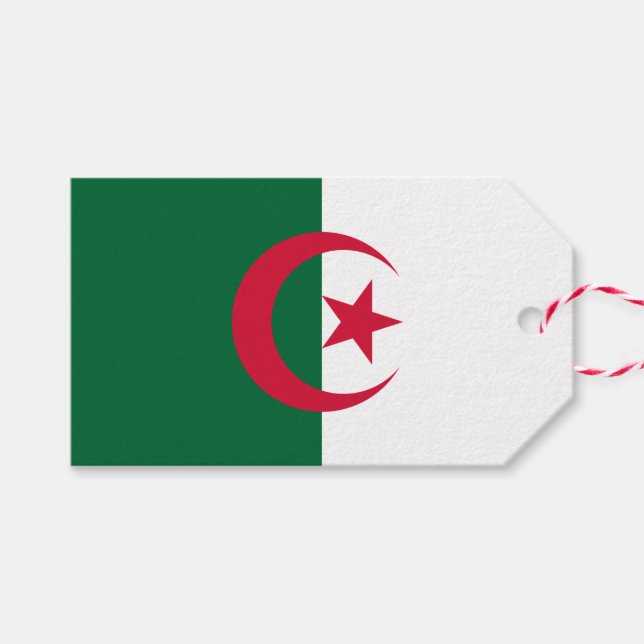 Gift-Märkre med Flagga Algeriet Presentetikett (Framsidan (Horizontal))
