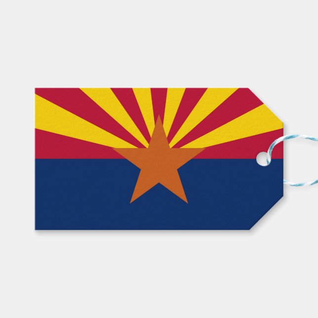 Gift Märkre med Flagga Arizona State, USA Presentetikett (Framsidan (Horisontell))