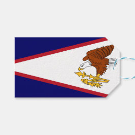 Gift-Märkre med Flagga av American Samoa, USA Presentetikett