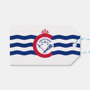 Gift Märkre med Flagga av Cincinnati City, USA Presentetikett