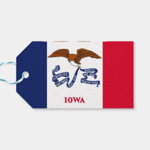 Gift Märkre med Flagga av Iowa State, USA Presentetikett