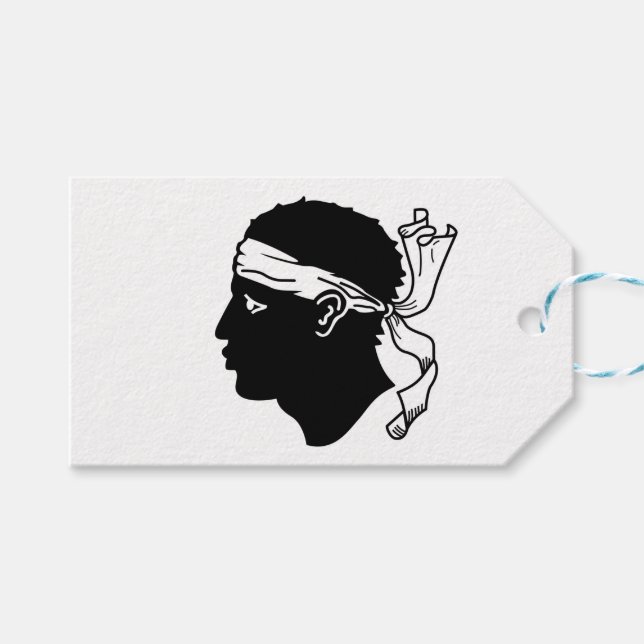 Gift-Märkre med Flagga av Korsika, Frankrike Presentetikett (Framsidan (Horisontell))