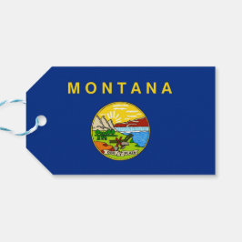 Gift Märkre med Flagga av Montana State, USA Presentetikett