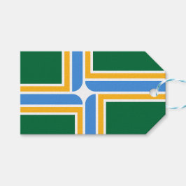 Gift Märkre med Flagga av Portland City, USA Presentetikett