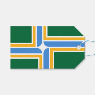 Gift Märkre med Flagga av Portland City, USA Presentetikett