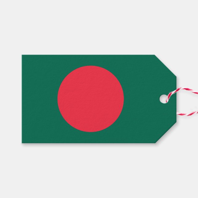 Gift-Märkre med Flagga Bangladesh Presentetikett (Framsidan (Horizontal))