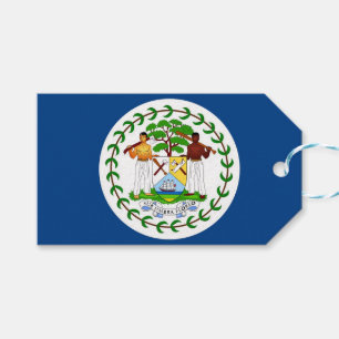 Gift-Märkre med Flagga Belize Presentetikett