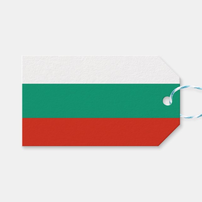 Gift-Märkre med Flagga Bulgarien Presentetikett (Framsidan (Horisontell))
