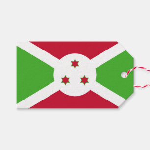 Gift-Märkre med Flagga Burundi Presentetikett