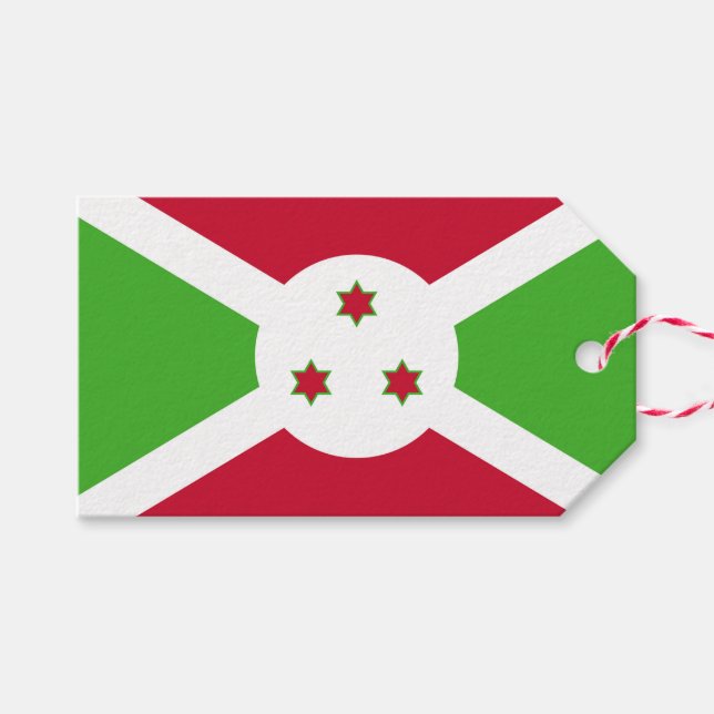 Gift-Märkre med Flagga Burundi Presentetikett (Framsidan (Horizontal))