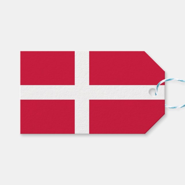 Gift Märkre med Flagga Danmark Presentetikett (Framsidan (Horisontell))