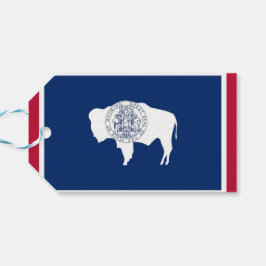 Gift Märkre med Flagga från Wyoming State, USA Presentetikett