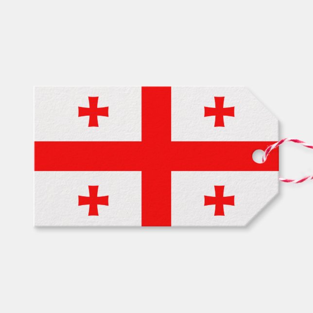 Gift-Märkre med Flagga Georgien Presentetikett (Framsidan (Horizontal))