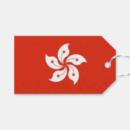 Gift-Märkre med Flagga Hongkong Presentetikett