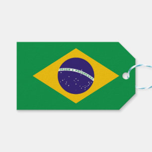 Gift-Märkre med Flagga i Brasilien Presentetikett