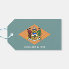 Gift Märkre med Flagga i Delaware State, USA Presentetikett
