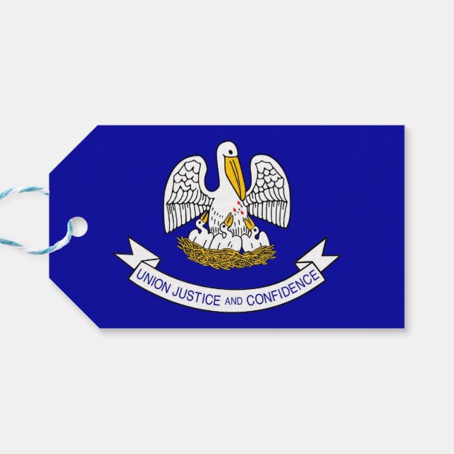 Gift-Märkre med Flagga i Louisiana-staten, Förenta Presentetikett (Baksidan Horisontell)