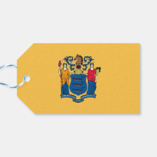 Gift Märkre med Flagga i staten New jersey, Förent Presentetikett