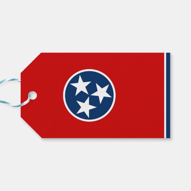 Gift Märkre med Flagga i Tennessee State, USA Presentetikett (Baksidan Horisontell)