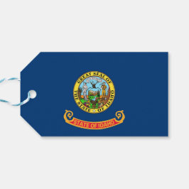 Gift Märkre med Flagga Idaho State, USA Presentetikett