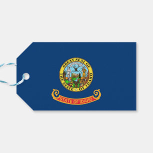 Gift Märkre med Flagga Idaho State, USA Presentetikett