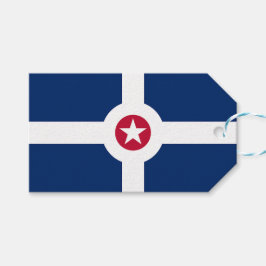 Gift Märkre med Flagga Indianapolis City, USA Presentetikett