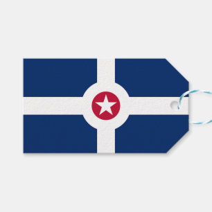 Gift Märkre med Flagga Indianapolis City, USA Presentetikett