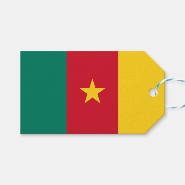 Gift-Märkre med Flagga Kamerun Presentetikett (Framsidan (Horisontell))