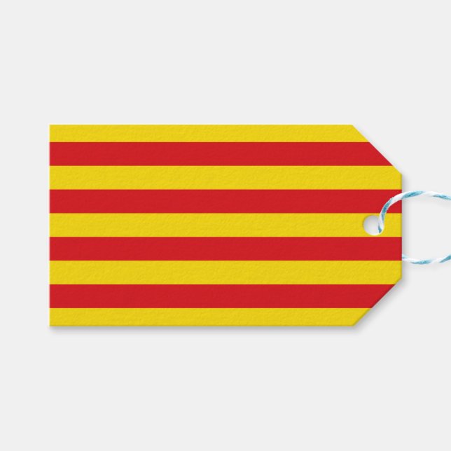 Gift-Märkre med Flagga Katalonien, Spanien Presentetikett (Framsidan (Horisontell))