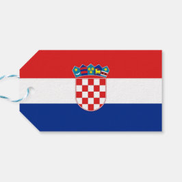 Gift-Märkre med Flagga Kroatien Presentetikett