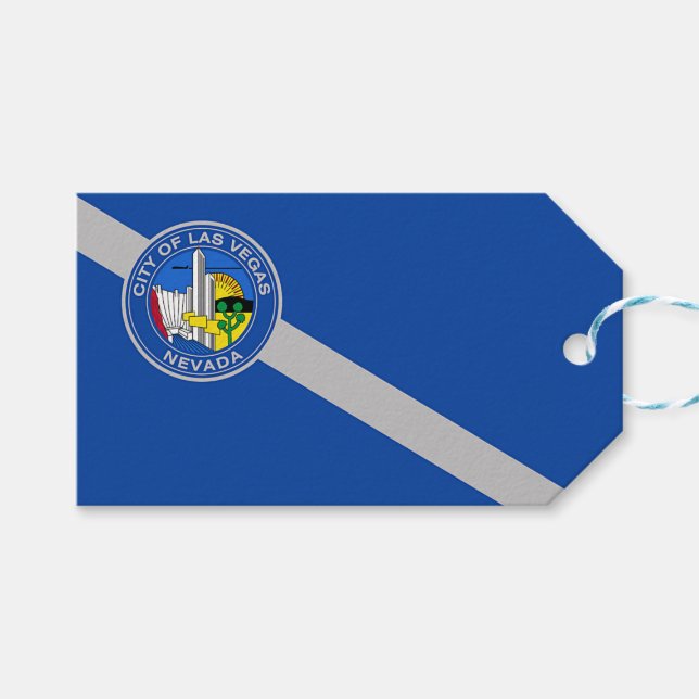 Gift Märkre med Flagga Las Vegas City, USA Presentetikett (Framsidan (Horisontell))