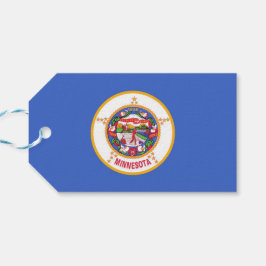 Gift Märkre med Flagga Minnesota State, USA Presentetikett