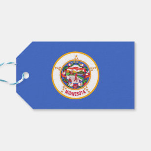 Gift Märkre med Flagga Minnesota State, USA Presentetikett