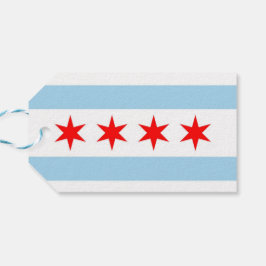 Gift Märkre med Flagga of Chicago City, USA Presentetikett