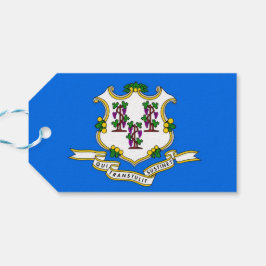 Gift Märkre med Flagga of Connecticut, USA Presentetikett