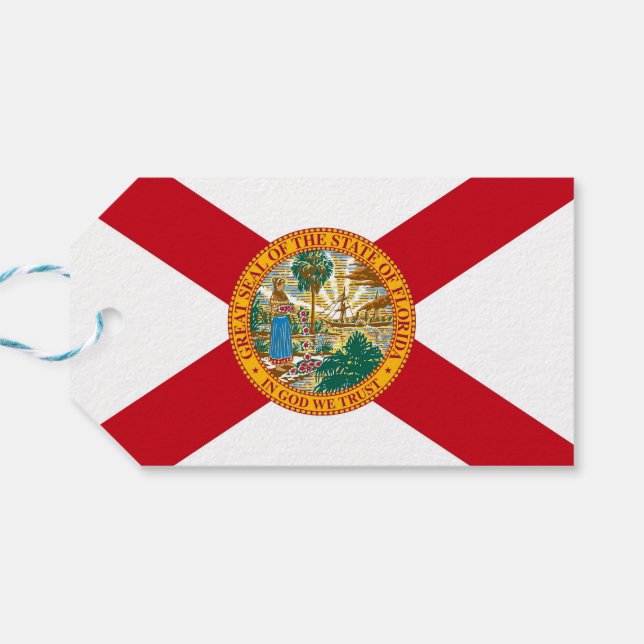 Gift Märkre med Flagga of Florida State, USA Presentetikett (Baksidan Horisontell)