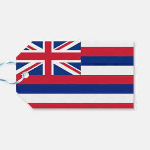 Gift Märkre med Flagga of Hawaii State, USA Presentetikett