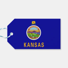 Gift Märkre med Flagga of Kansas State, USA Presentetikett