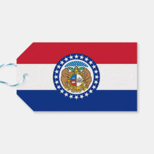 Gift Märkre med Flagga of Missouri State, USA Presentetikett