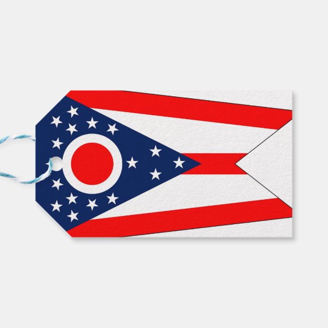 Gift Märkre med Flagga of Ohio State, USA Presentetikett (Baksidan Horisontell)