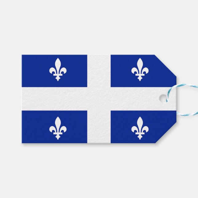 Gift Märkre med Flagga of Quebec, Kanada Presentetikett (Framsidan (Horisontell))