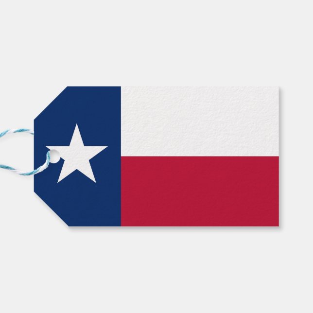 Gift Märkre med Flagga of Texas State, USA Presentetikett (Baksidan Horisontell)