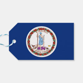 Gift Märkre med Flagga of Virginia State, USA Presentetikett