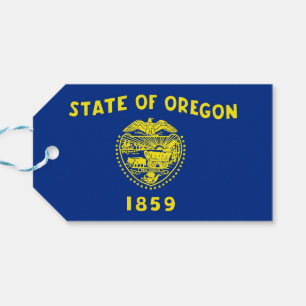 Gift Märkre med Flagga Oregon State, USA Presentetikett