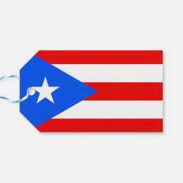 Gift Märkre med Flagga Puerto Rico, USA Presentetikett